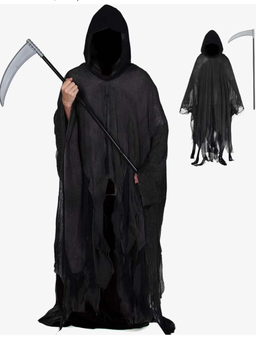 Grim reaper Halloween costume with Scythe 12-14 y.